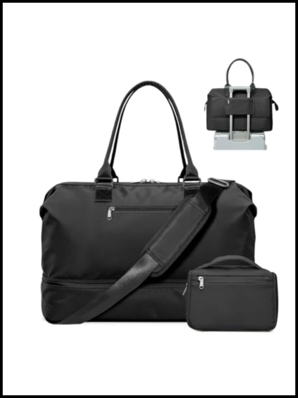 Travel Duffel Bag with Shoe Compartment Carry On Weekender Tote